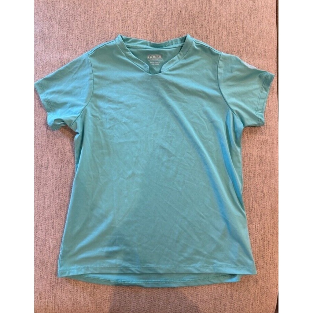 Riding Dover Saddlery Turquoise Short Sleeve Riding Shirt - Girls Youth L - Picture 1 of 5